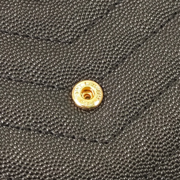 Yves Saint Laurent Quilted Black Wallet with Gold Emblem - Picture 7 of 7